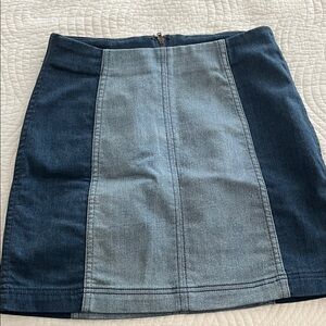 Free People Denim Two-Tone Skirt